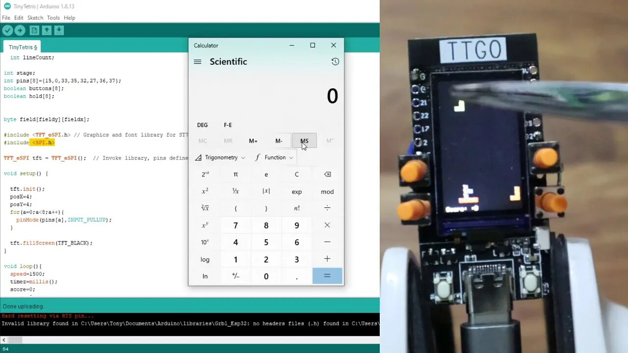 Tiny Tetris - How to hack - ESP32 / Arduino