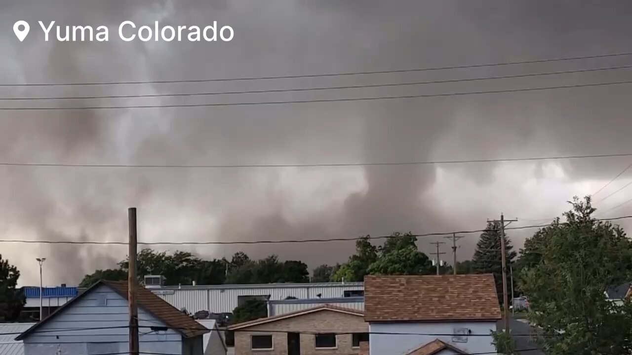 In Colorado there is a confirmed large and extremely dangerous rain-wrapped tornado on the ground