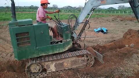 Digging drainage canal