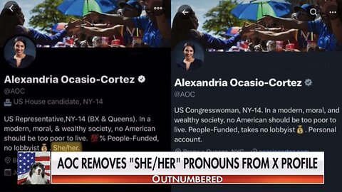 AOC called out for removing female pronouns from her X profile (11/15/24)