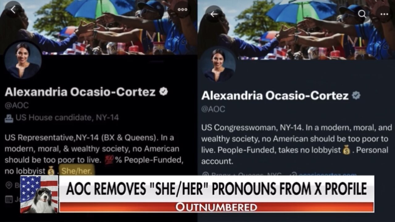 AOC called out for removing female pronouns from her X profile (11/15/24)