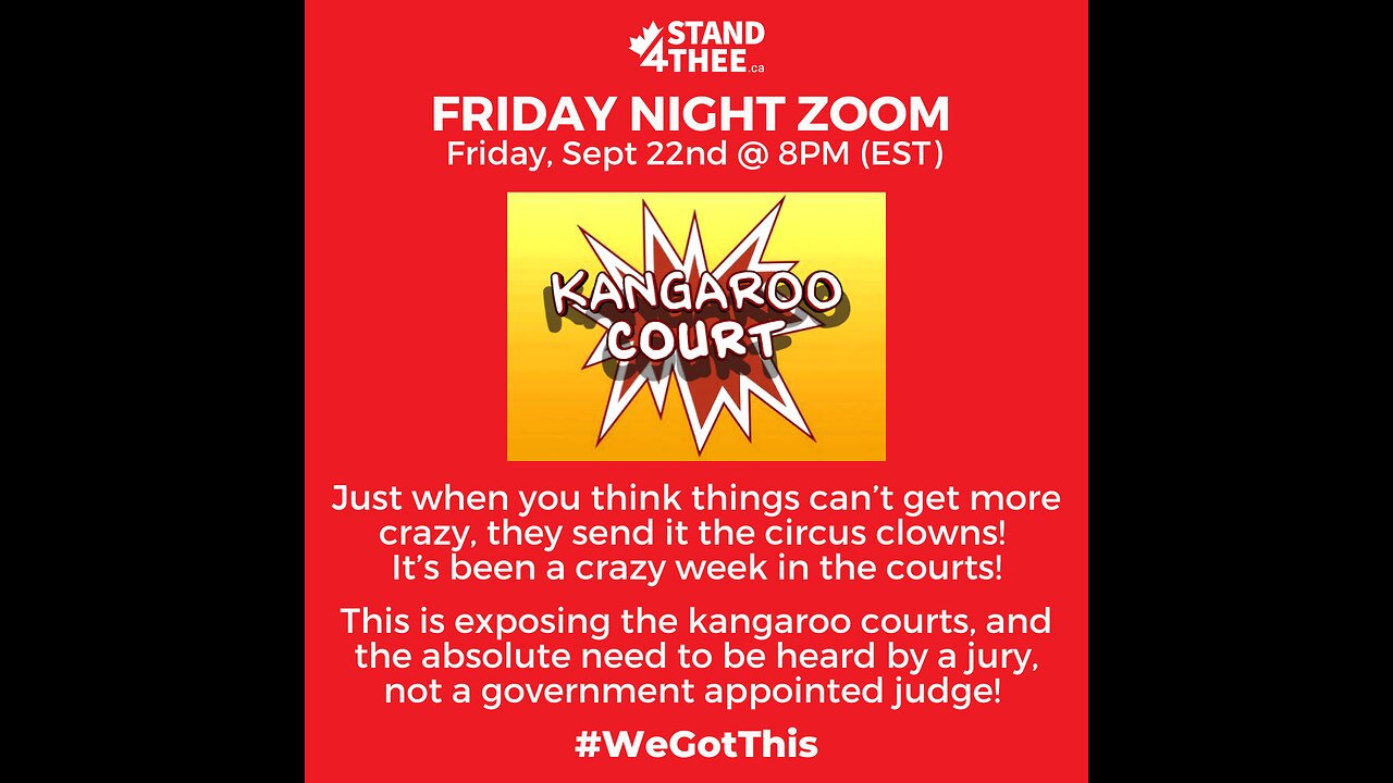 Stand4THEE Friday Night Zoom Sept 22 2023 - Kangaroo Court