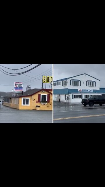 Heavy flooding taking place at Hampton Beach, NH