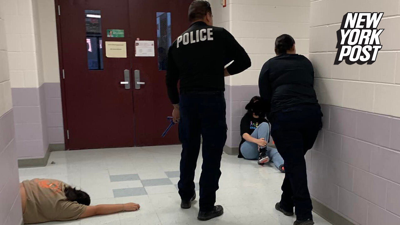 Haunting images show students pretending to be dead as they took part in a shooting drill at the school of the Texas elementary gunman
