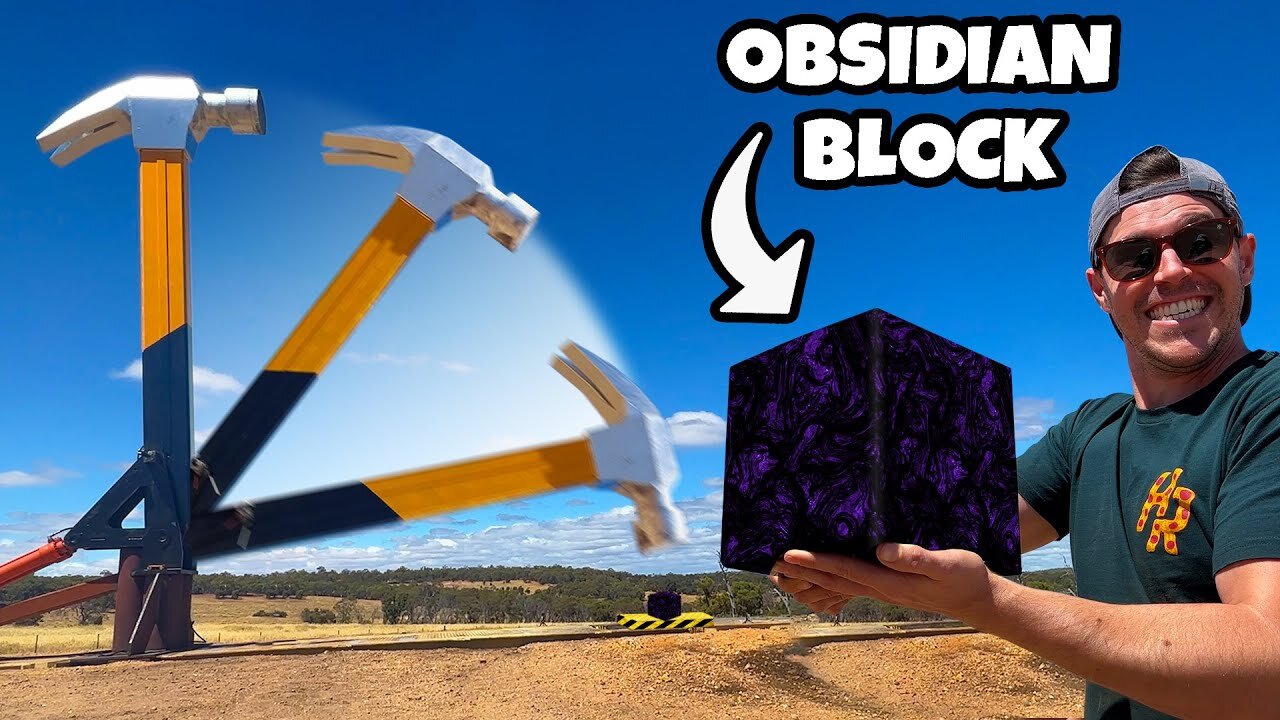 Can We Break An Obsidian Block With A Giant Hammer_