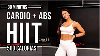30 Min de HIIT de CARDIO + ABS | Para Secar Tudo | Em Casa | Sem Equipamento