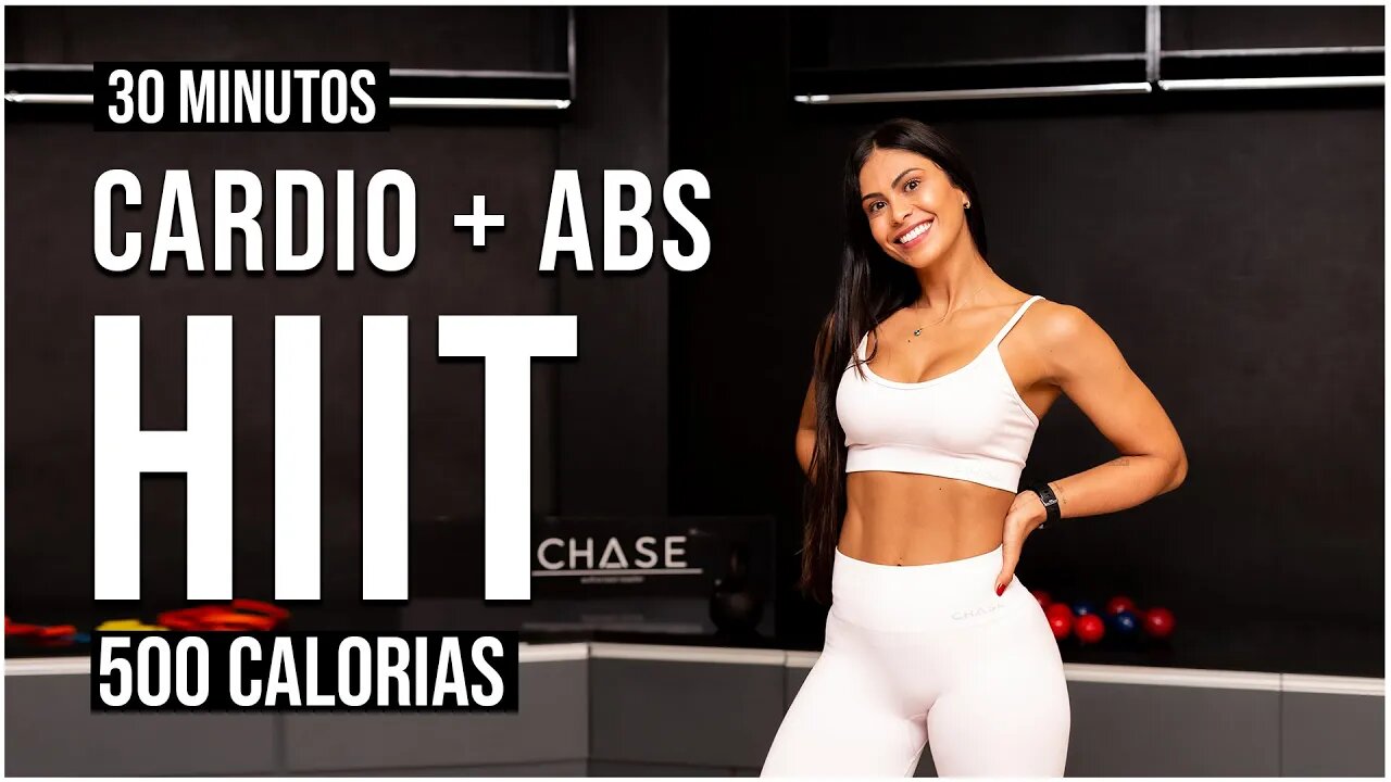 30 Min de HIIT de CARDIO + ABS | Para Secar Tudo | Em Casa | Sem Equipamento