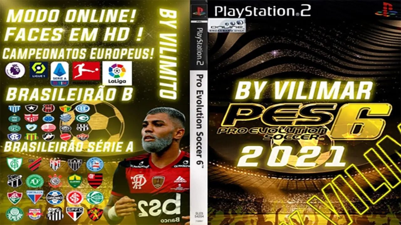 PES 2021 PS2 ATUALIZADO PLAYSTATION 2 EDITOR BY VILIMAR