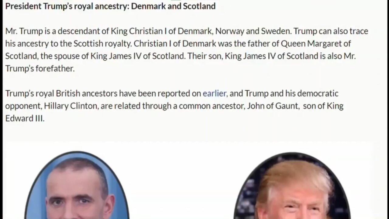 Pharaoh Trump Genealogy Blood Ties to Killary Global King Aristocracy Masters over US Slaves