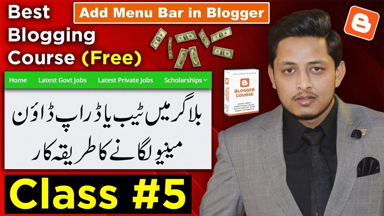 Create Or Add Tab, Sub Tab, Menu, Sub Menu and Drop Down Menu in Blogger | Blogger Course Class #5