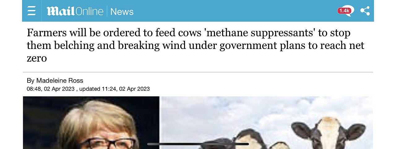 UK farmers ordered to give cows “methane suppressants”!Uk carmakers to ration petrol/diesel cars