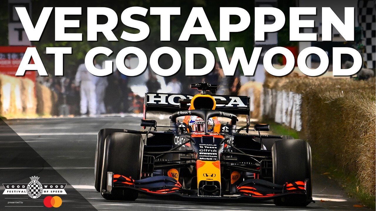 Max Verstappen drives F1 Red Bull RB16B at Goodwood FOS