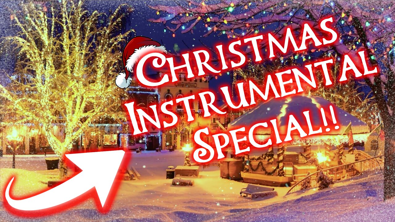 CHRISTMAS VILLAGE! ANIMATED with SNOW! Instrumental Christmas Music Scene!!