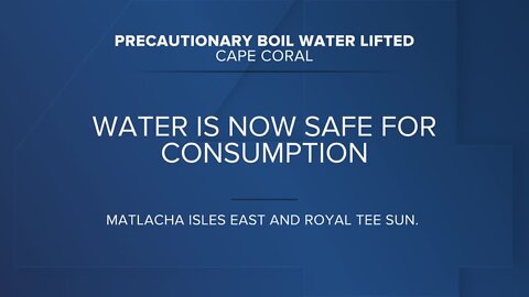 Cape Coral Precautionary boil water notice cleared by Pine Island Water Assoc.