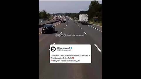 Transport Truck Almost Crashes