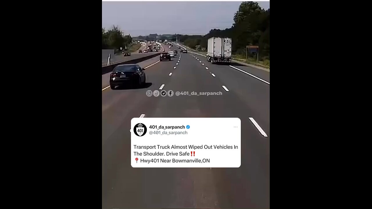 Transport Truck Almost Crashes