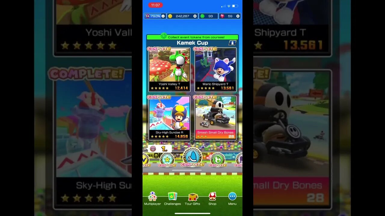Mario Kart Tour - All Cups Completed Showcase (Sundae Tour)