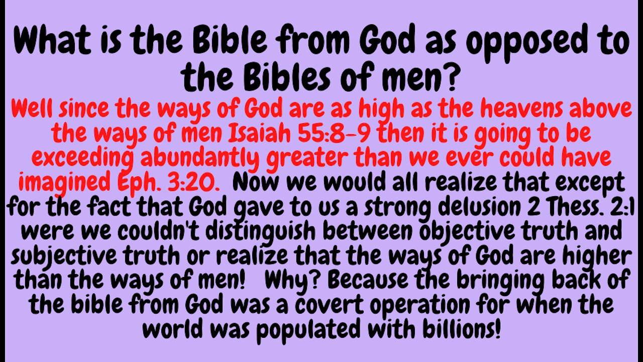 WHAT IS THE BIBLE FROM GOD?