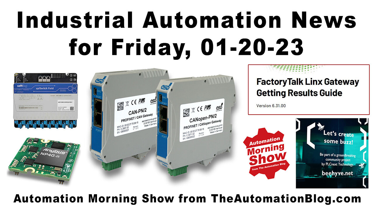 PLCnext, Softing, WWT, Anybus, ESD, CAN, Rockwell and more news today on the Automation Morning Show