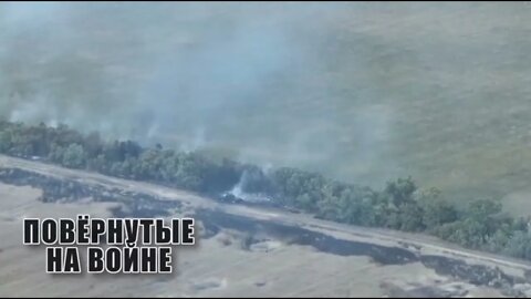 The AFU stomped into the attack, the burnt out Polish T 72 is visible