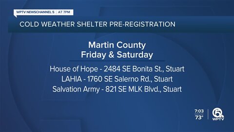 Martin County to open cold weather shelter this weekend