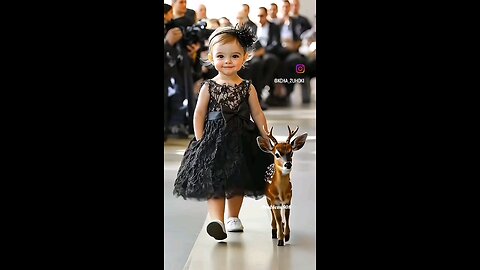 Ai cute baby girl ramp walk