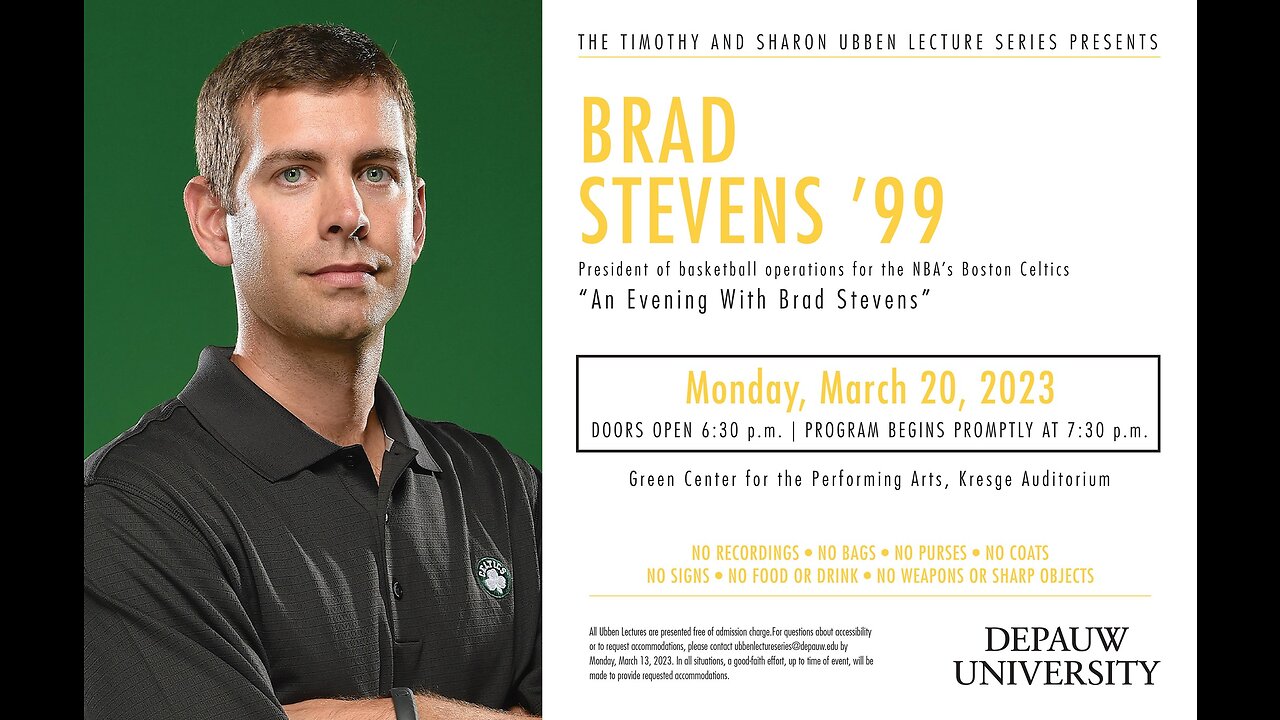 March 20, 2023 - Brad Stevens Ubben Lecture at DePauw University