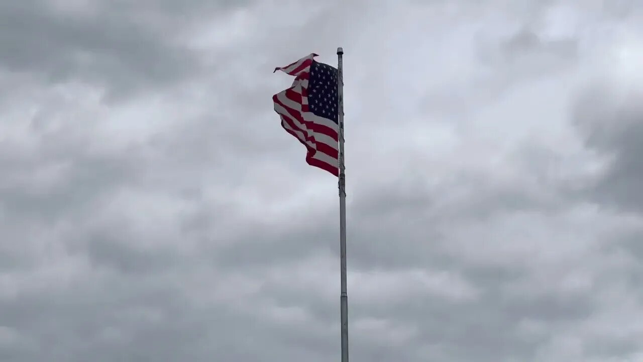 American Flag Waving In The Wind In Monticello Arkansas On Wednesday April 20th 2022