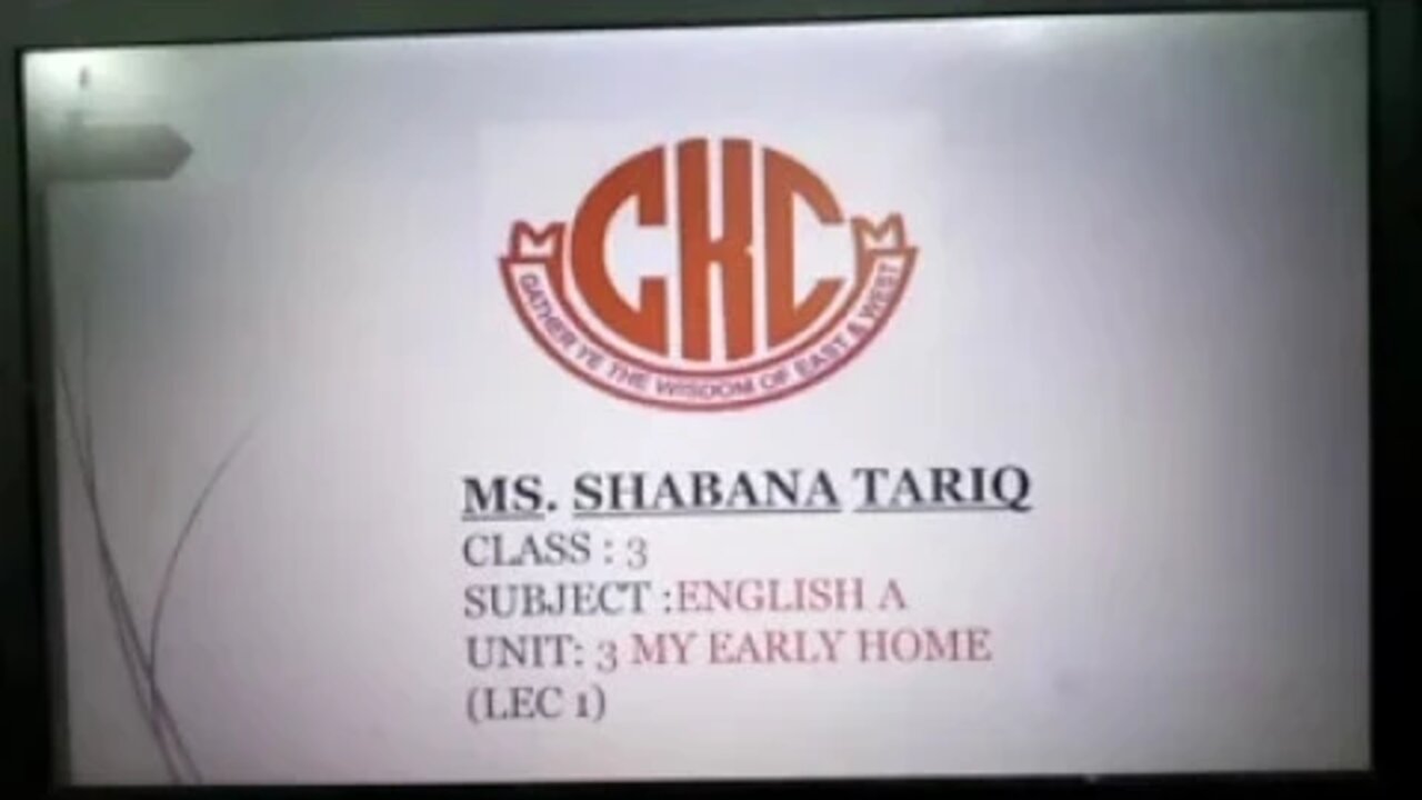 ENGLISH A CLASS 3 UNIT 3 LECTURE 1