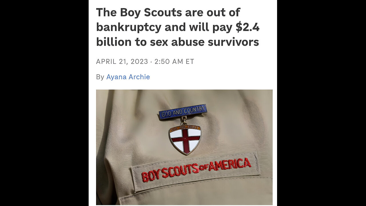 82,000 victims of Child S*x Abuse Awarded 2.4 Billion Dollars From The Boy Scouts