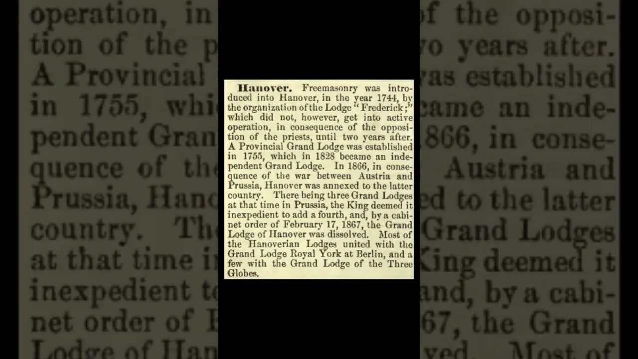 Hanover: Encyclopedia of Freemasonry By Albert G. Mackey