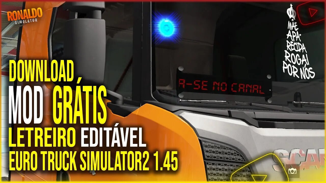 ▶️LETREIRO EDITÁVEL PARA EURO TRUCK SIMULATOR 2 1.45 1.44 1.43 1.42 1.41 1.39