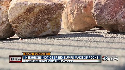 Drivers find speed bumps made out of rocks on Radwick Drive
