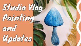 Studio Vlog Update Watercolour Painting - Mushroom