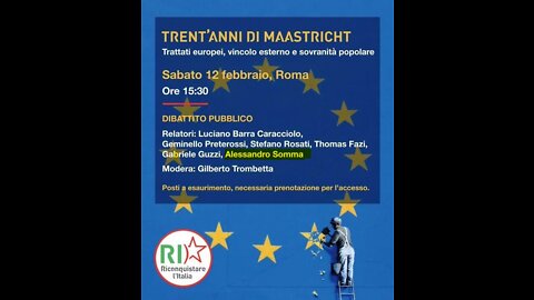 Dibattito pubblico: TRENT'ANNI DI MAASTRICHT - Intervento di Alessandro Somma