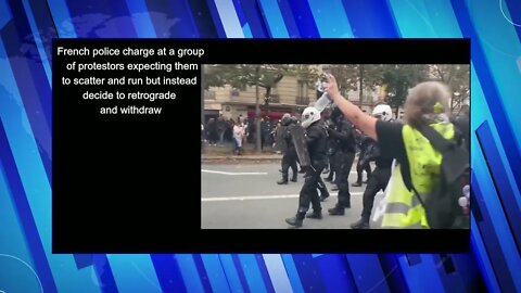 French Riot Police Charge Protesters, then quickly retrograde