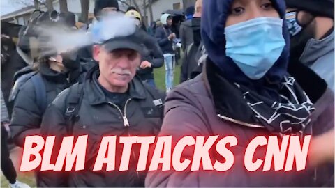 BLM Hits & Chases CNN Crew Off At Daunte Wright Police Shooting Protest