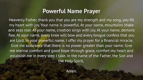 Powerful Name Prayer (Prayer for Financial Miracle)