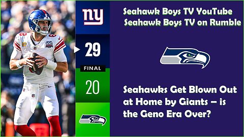 Seahawks Get Beat Up at Home by Bully Giants