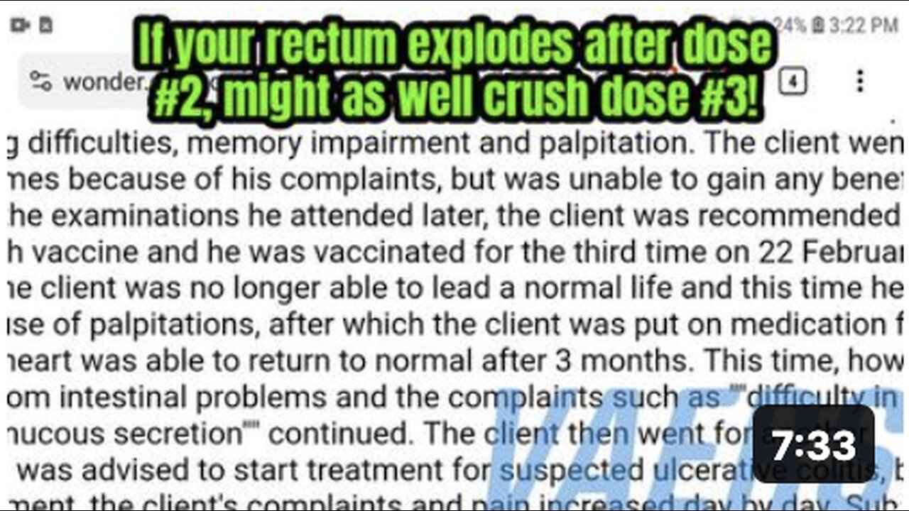 VAERS: HIS RECTUM BLEW UP! DOCTOR INJECTS NEXT DOSE!