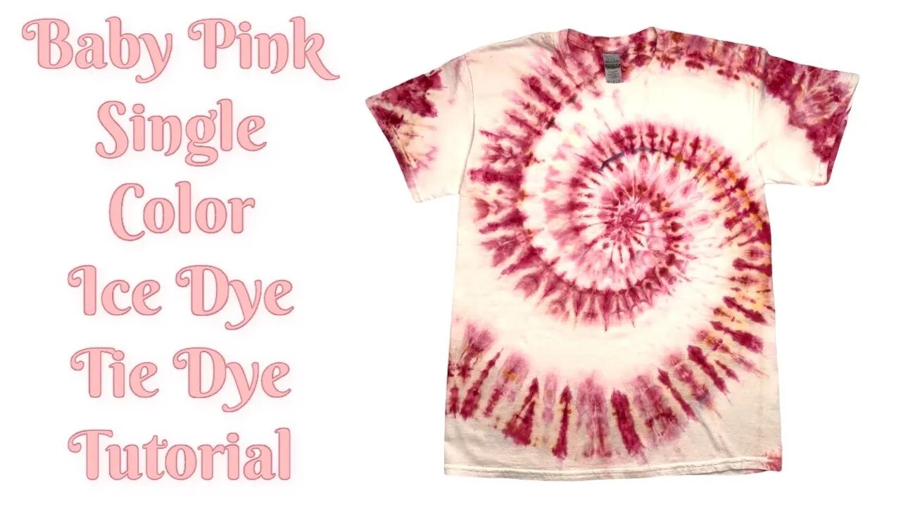 Tie-Dye Designs: Baby Pink Two Line Spiral Single Color Ice Dye