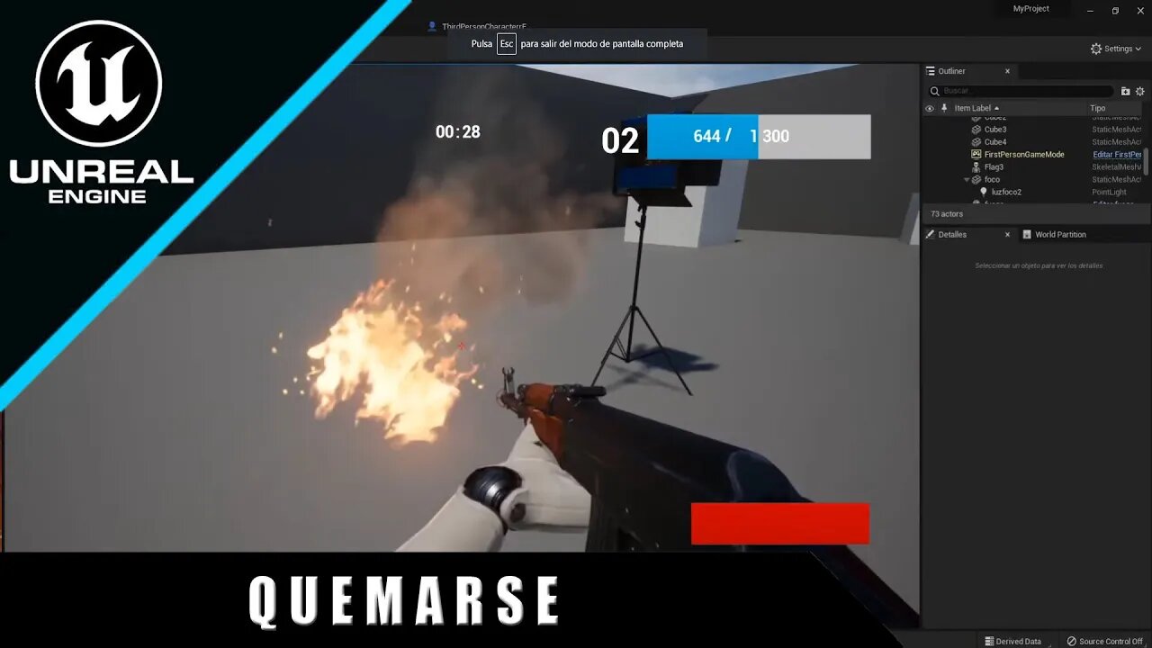 Cómo recibir daño por fuego - Unreal Engine 5