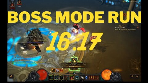 Diablo3 Boss Mode Barbarian season 27 conquest in 16:17 - build, gear, run