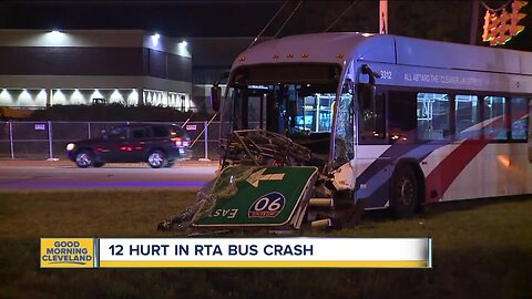 12 hurt in RTA bus crash on East 30th Street and Woodland
