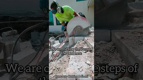 Cutting the steps of the pool