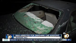 Man suspected of smashing car windows arrested