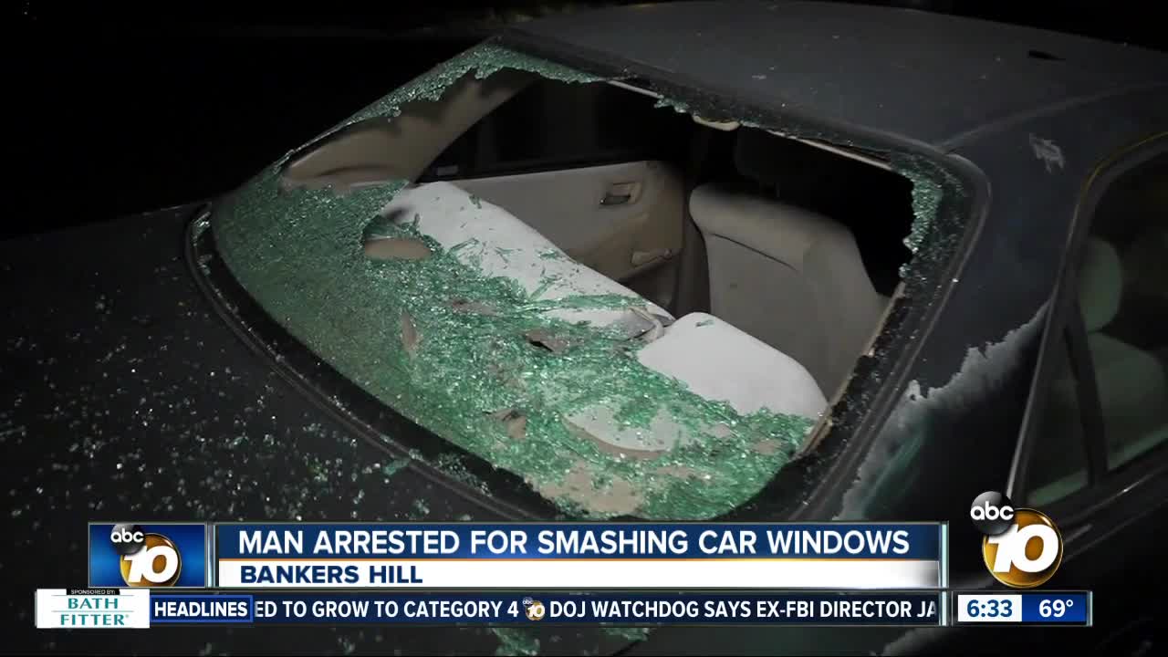 Man suspected of smashing car windows arrested