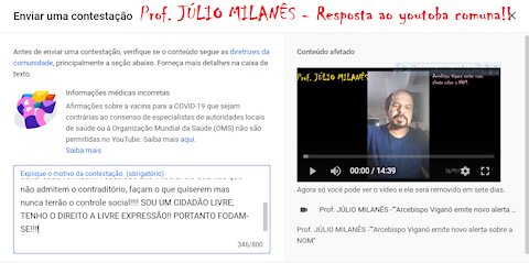 Prof. JÚLIO MILANÊS - 'Resposta ao youtoba comunista"
