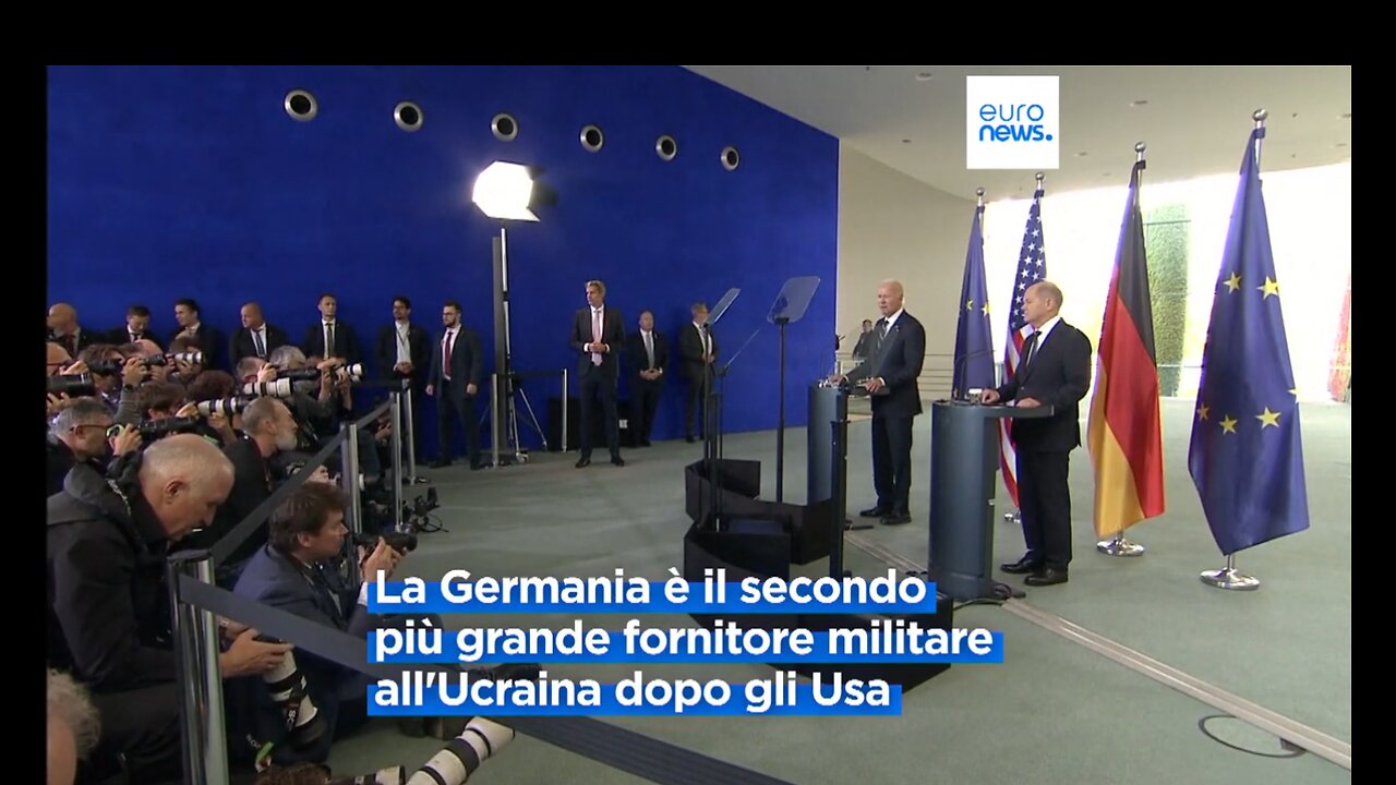 NOTIZIE DAL MONDO Biden da Scholz per chiedere più sostegno occidentale all'Ucraina e al piano per la vittoria.Joe Biden ha ribadito il sostegno degli Stati Uniti all'Ucraina.Dopo la conferenza stampa,i due a colloquio con Starmer e Macron