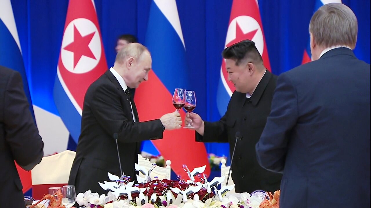 Kim Jong Un hosted a reception for Vladimir Putin and the Russian delegation (June 19, 2024)